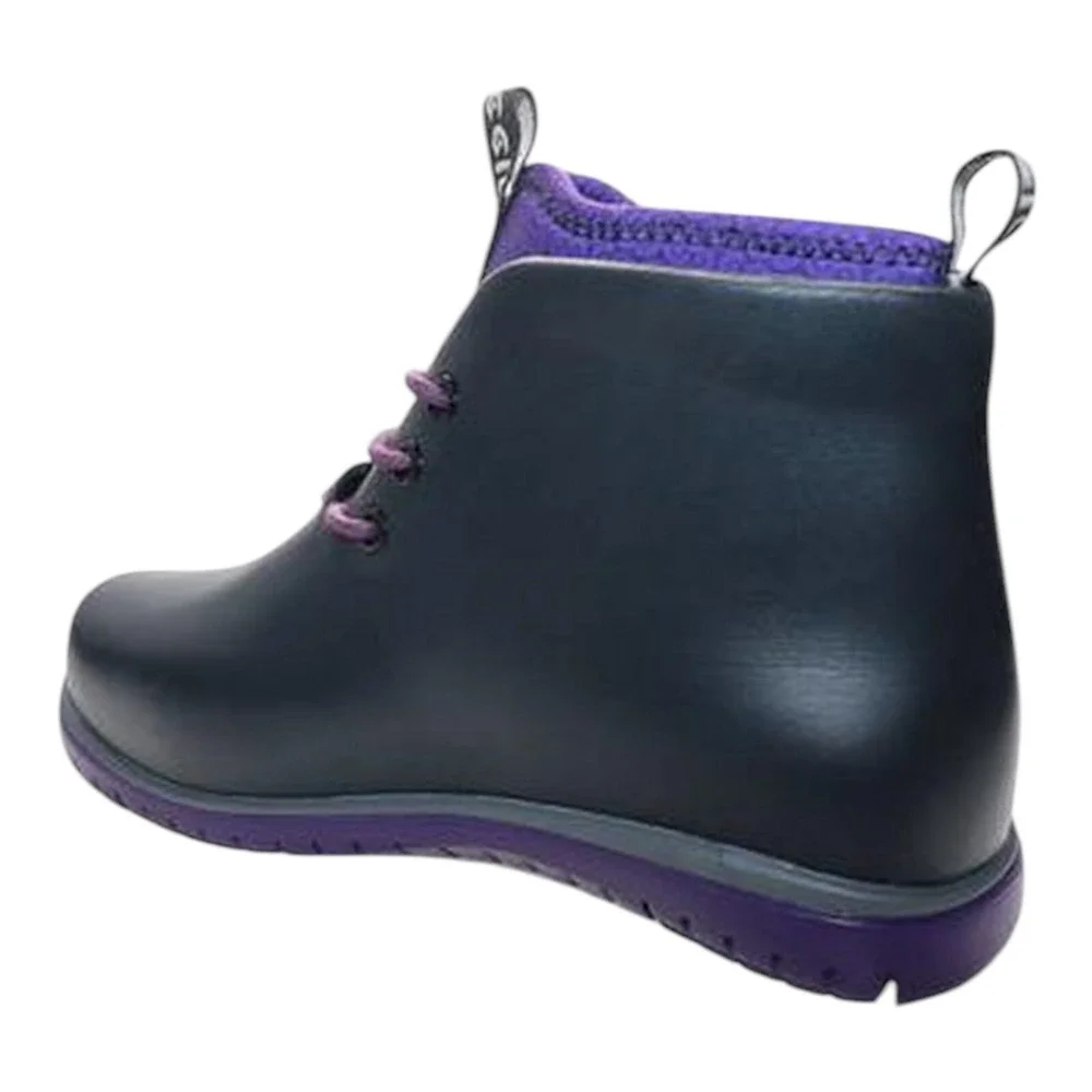 Ccilu Panto Pola Women High Top Ankle Boots Lace-up Rainboots Royal Purple‎ Sz 7